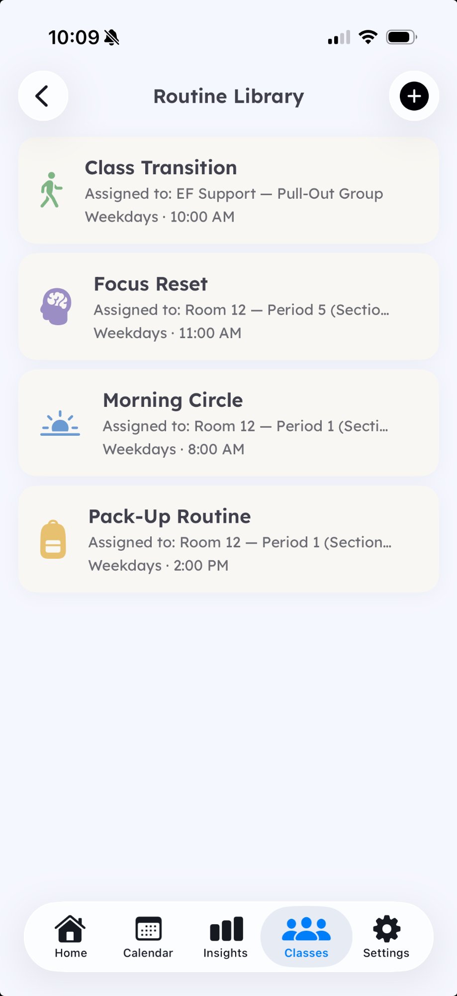 Teacher routine library